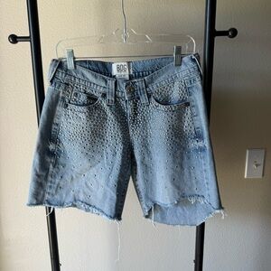 BDG Light Blue Studded Jean Shorts